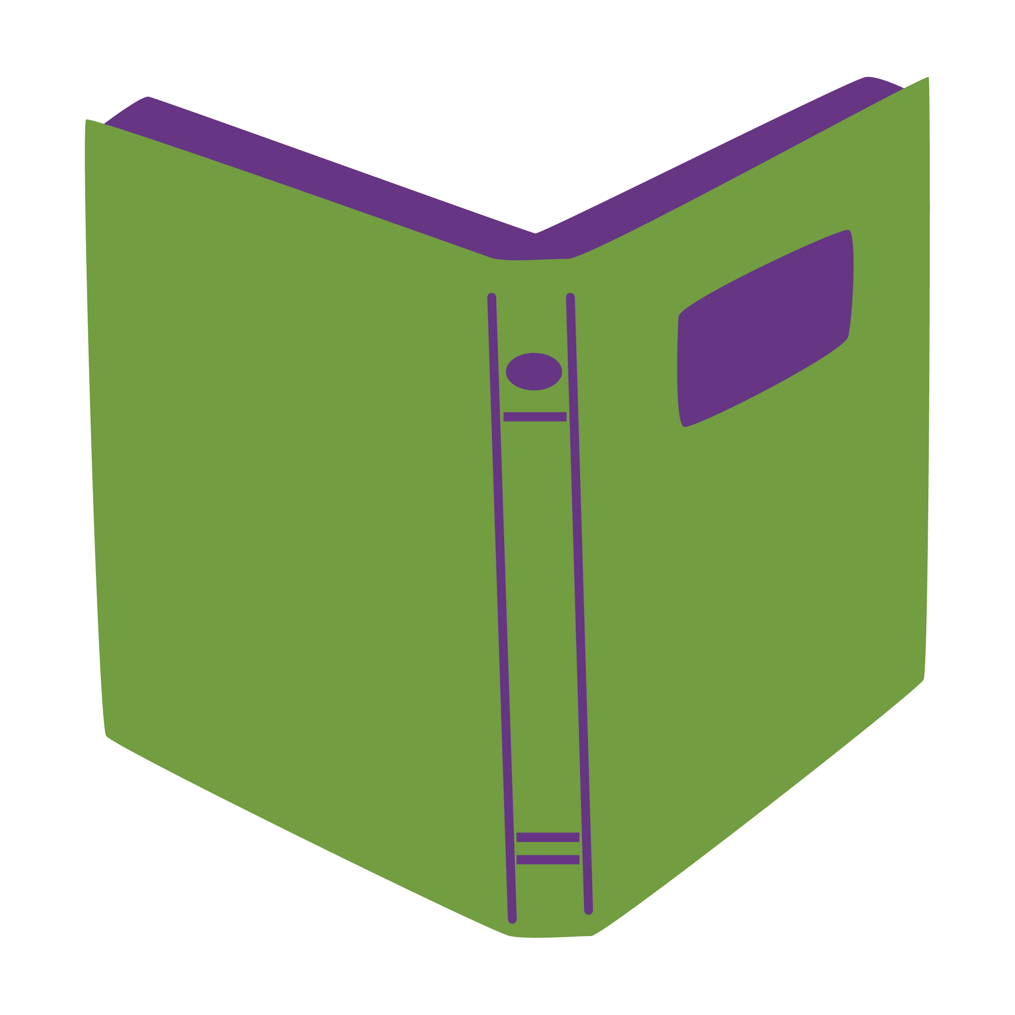 Open Book Illustrated purple and green open book